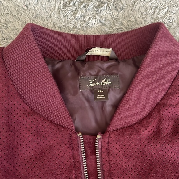 Men’s faux suede jacket - red burgundy coat - sports jacket men’s suede - - Picture 2 of 6